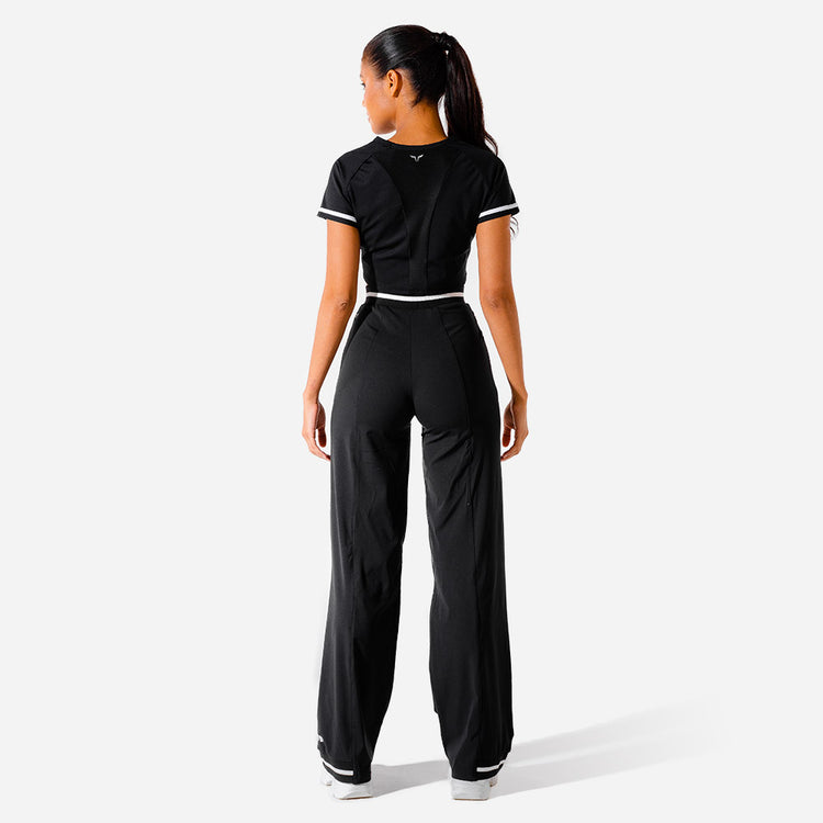 HYBRID WIDE LEG PANTS - BLACK